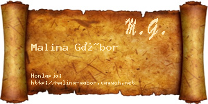 Malina Gábor névjegykártya